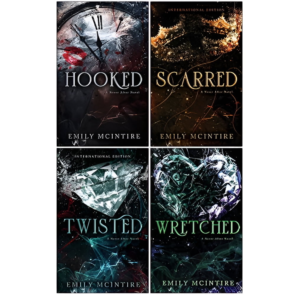 Emily McIntire Never After Series: 4 YA Books Set (Hooked Scarred