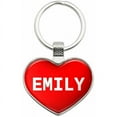 thumbnail image 1 of Emily - Names Female Metal Heart Keychain Key Chain Ring, Multiple Colors Available, 1 of 1