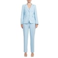 thumbnail image 1 of Emily Notched Collar 2 Button Closure Crepe Suit with Mid Waist Banded Zipper Closure Pant 2 Piece Set-BABY BLUE / 16, 1 of 4