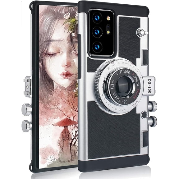 Emily in Paris Phone Case for Samsung Galaxy Note 20,Camera Phone Case Phone Lanyard 3D Cute Unique Cool Soft Silicone Case Compatible with Samsung Galaxy Note 20 Girls Women Black