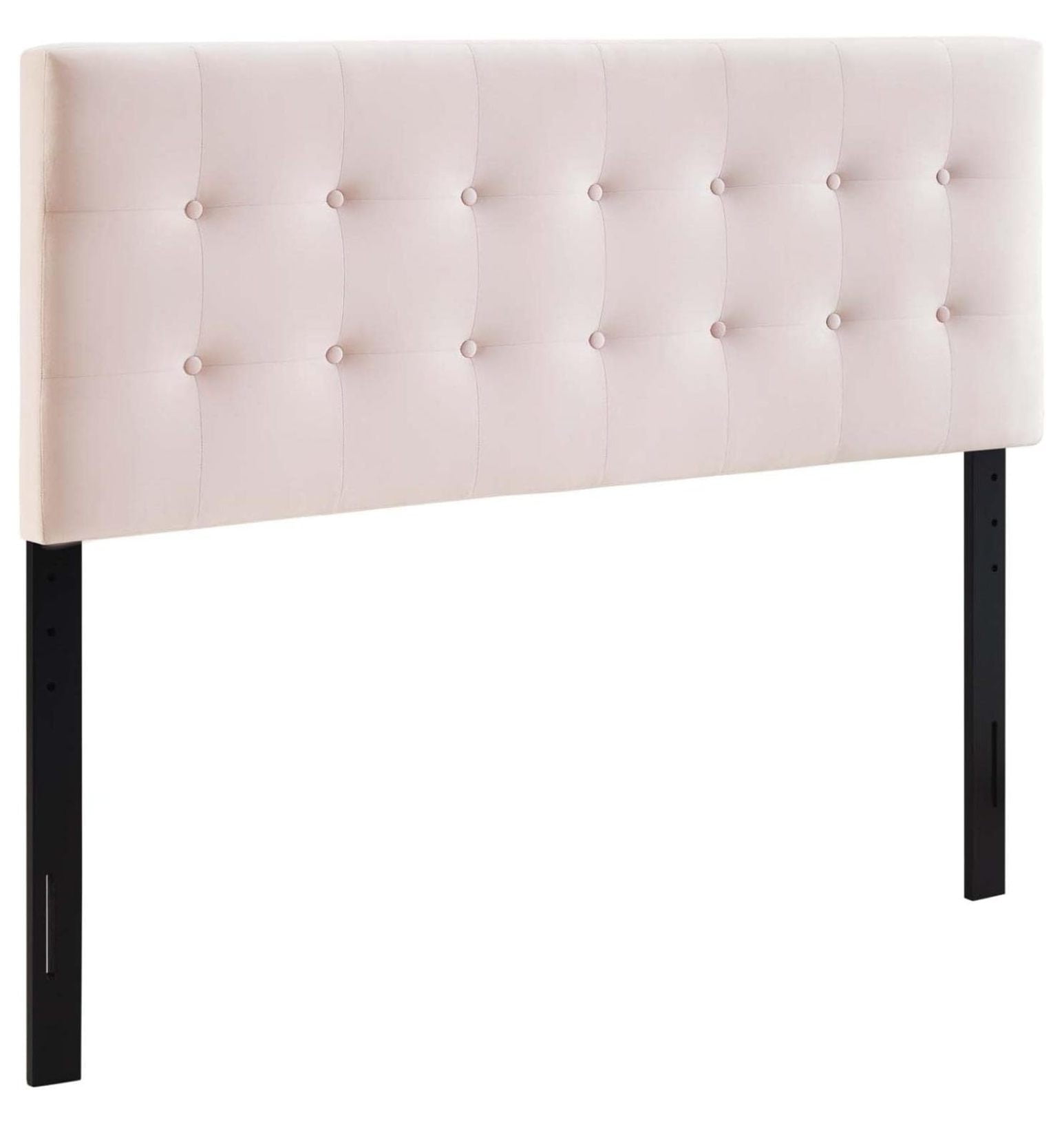 Pink Velvet Tufted Queen Headboard with Button Detailing