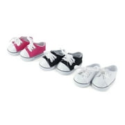 Emily Rose 14.5 inch Doll Clothes Shoes 3 Pack 14 inch Doll Canvas Sneakers