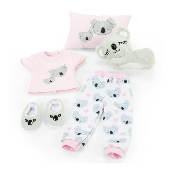 Emily Rose 14 Inch Doll Clothes & Accessories Cozy PJ Pajamas Sleepover Outfit Set | Koala 14" Doll Pajama Gift Set with Doll Slippers, Pet Koala Toy and Doll Pillow Accessory!