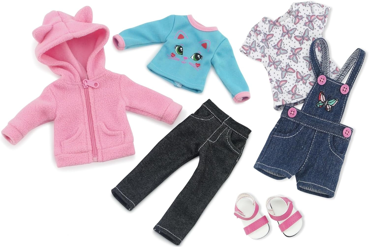 Emily Rose 14-Inch Doll Clothes Value Bundle 6-Piece Casual 14" Doll Clothing Gift Set with Sandals