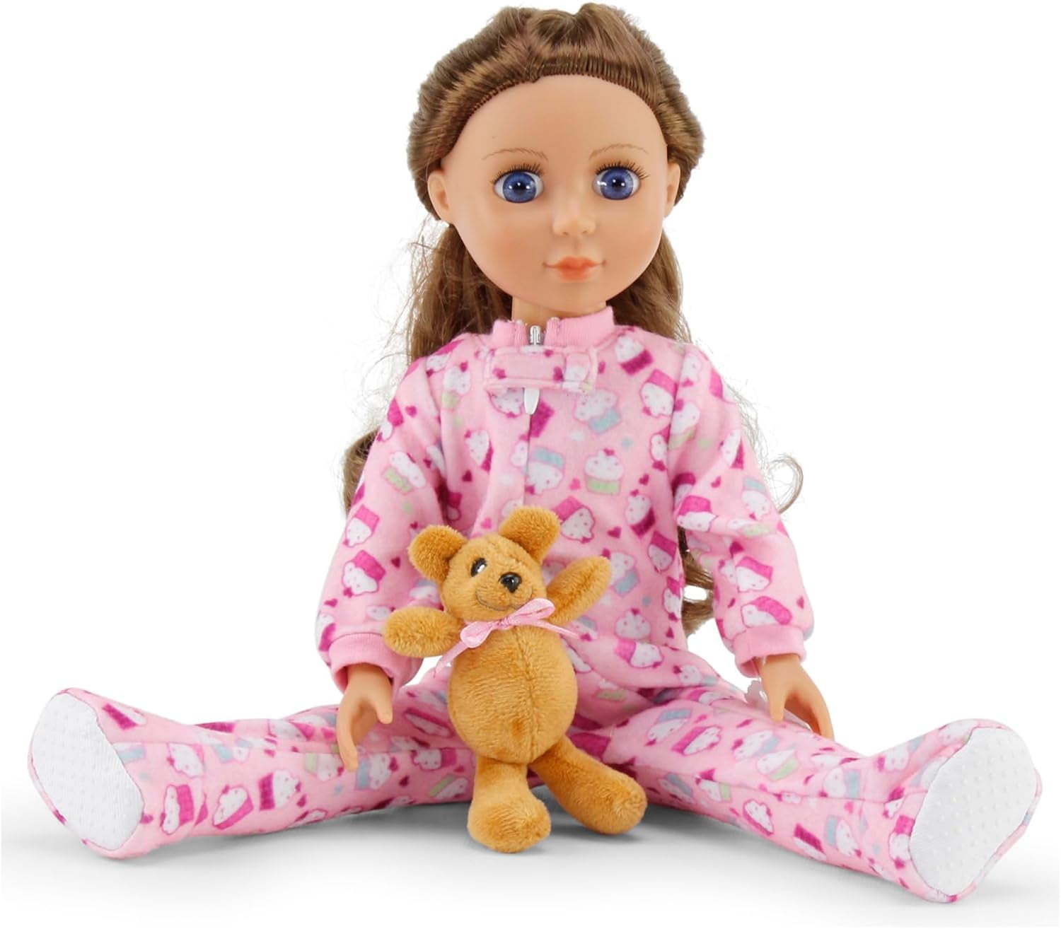 Emily Rose 14 Inch Doll Footed Cupcake Print 14" Doll Pajamas | Compatible with 14" American Girl Wellie Wishers Dolls
