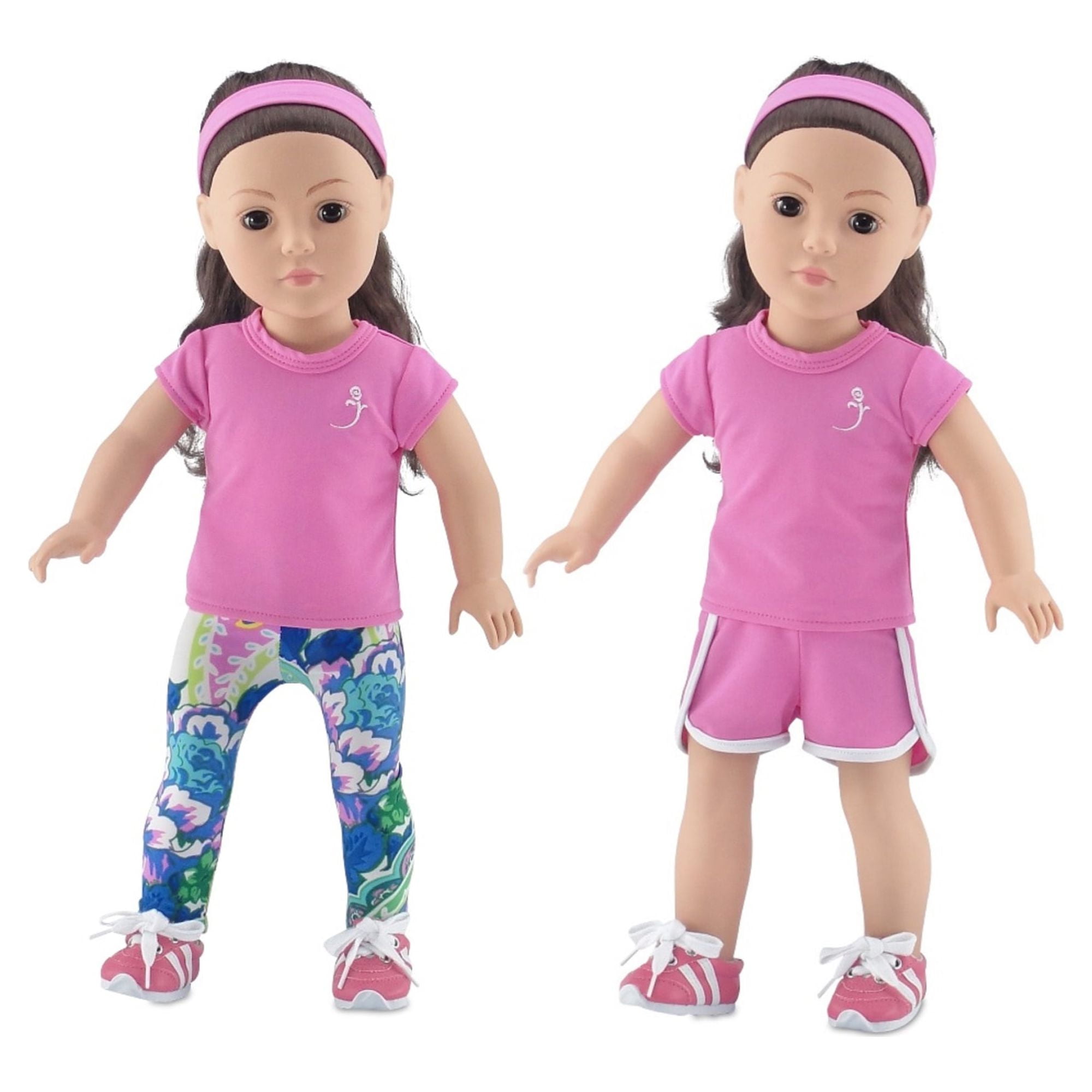 ZITA ELEMENT American 18 Inch Girl Doll Yoga Clothes and Accessories for 18  Inch Dolls Sport Set - 18 Inch Doll Yoga Clothing Outfits with Shoes  Portable Sports Bag Yoga Bands Towel