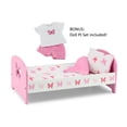 thumbnail image 1 of Emily Rose 18 Inch Doll Bed with Matching 18" Doll PJs Pajamas! |  Doll Bed also Includes 3 piece reversible Doll Bedding Set |  Fits 15 - 18 inch Dolls, 1 of 9