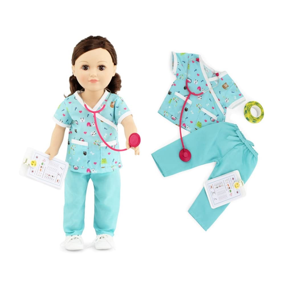 Emily Rose 18 Inch Doll Clothes - 6 PC Doctor Veterinarian Vet Nurse 18 ...