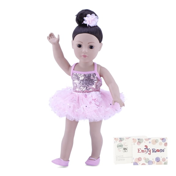 Emily Rose 18 Inch Doll Clothes Ballet Ballerina Outfit Play Set | 18" Doll 4 Piece Dance Recital Outfit Includes Doll Ballet Slippers! | GIFT BOXED! | Doll Not Included