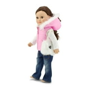 Emily Rose 18-Inch Doll Clothes Clothing Accessories Pink Puffer Vest Coat - 18"- Dol Clothing Gift Set | 4 PC 18-in Doll Jeans Outfit, includes Purse | GIFT BOXED! | fits American Girl Dolls