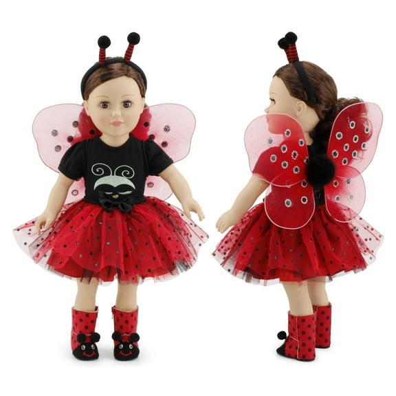 Emily Rose 18 Inch Doll Clothes | Magical Lady Bug 5 PC Doll Halloween Costume Outfit | Doll Not Included