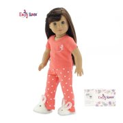 Emily Rose 18 Inch Doll Clothes Pajamas PJs Sleepwear Gift Set, with Bunny Slippers Accessory | Gift Boxed!