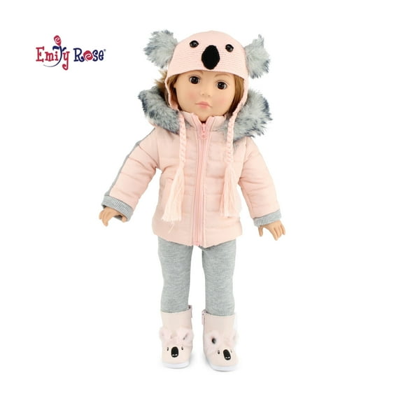 Emily Rose 18-Inch Doll Clothes Snow Coat "Koala" Winter Outfit Gift Set Accessories