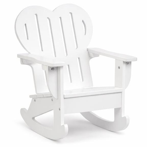 Emily Rose White Adirondack Rocking Chair for 18" Dolls, Wooden Doll Furniture, Easy Assembly, Fits American Girl Dolls