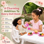 Emily Rose White Adirondack Rocking Chair for 18" Dolls, Wooden Doll Furniture, Easy Assembly, Fits American Girl Dolls