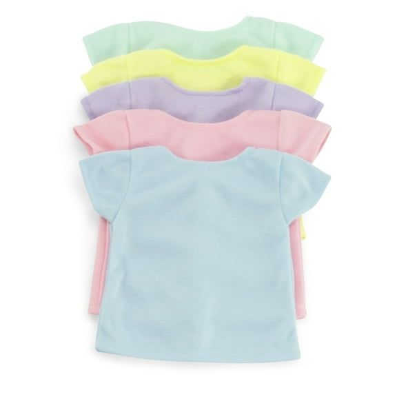 Emily Rose 18 inch Doll 5 Pack Pastel 18" Doll T-Shirts | Gift Boxed | Sized to fit 18" American Girl Dolls