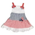 thumbnail image 1 of Emily Rose Girl's Cute Soft & Colorful Seersucker Sleeveless Spring Sun Dress (Americana, 3T), 1 of 2