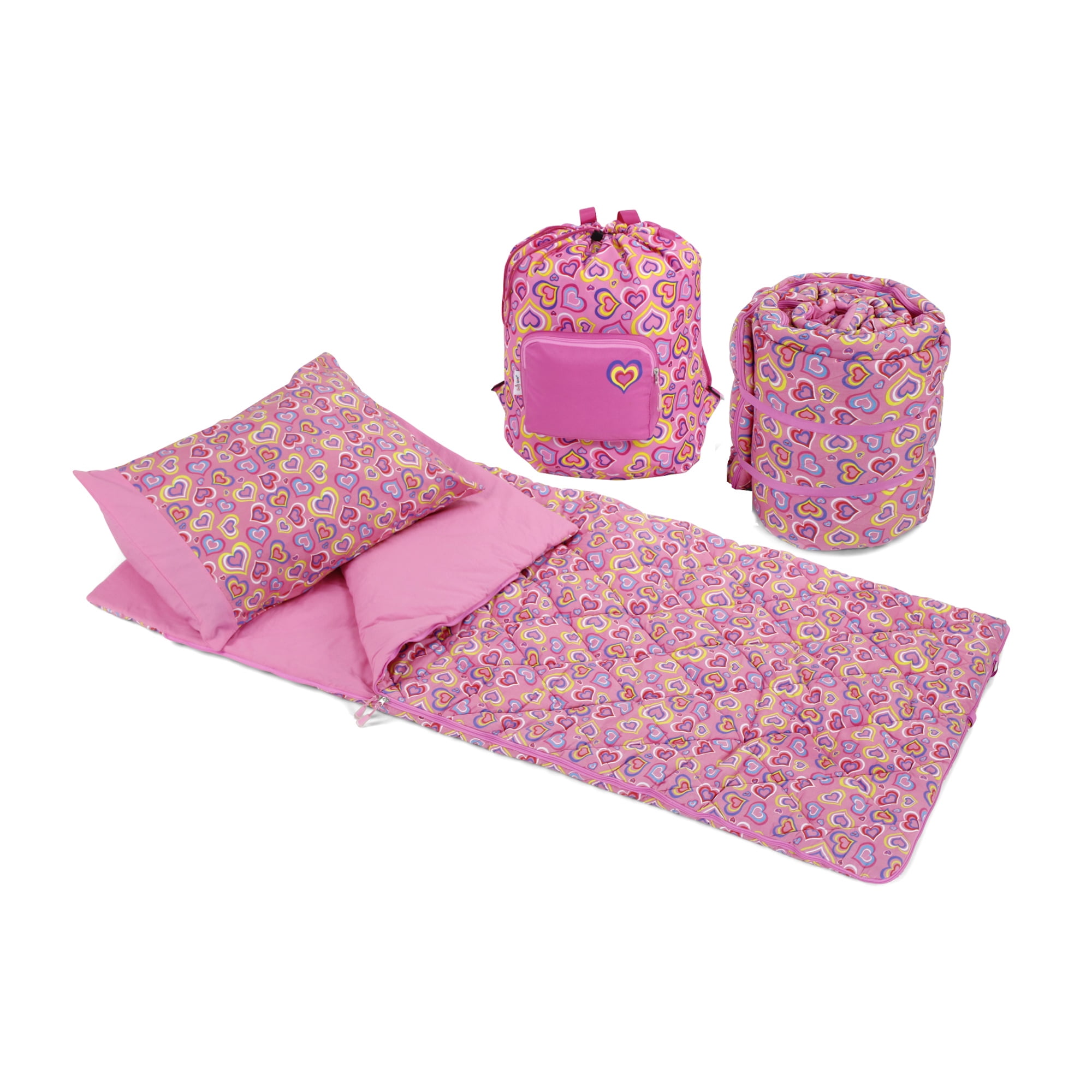 Emily Rose Kids 3 Piece Girls Sleeping Bag Set Includes Thick Soft Slumber Bag Carry Case and Pillow Case Toddler Sleeping Bag for Travel Naps