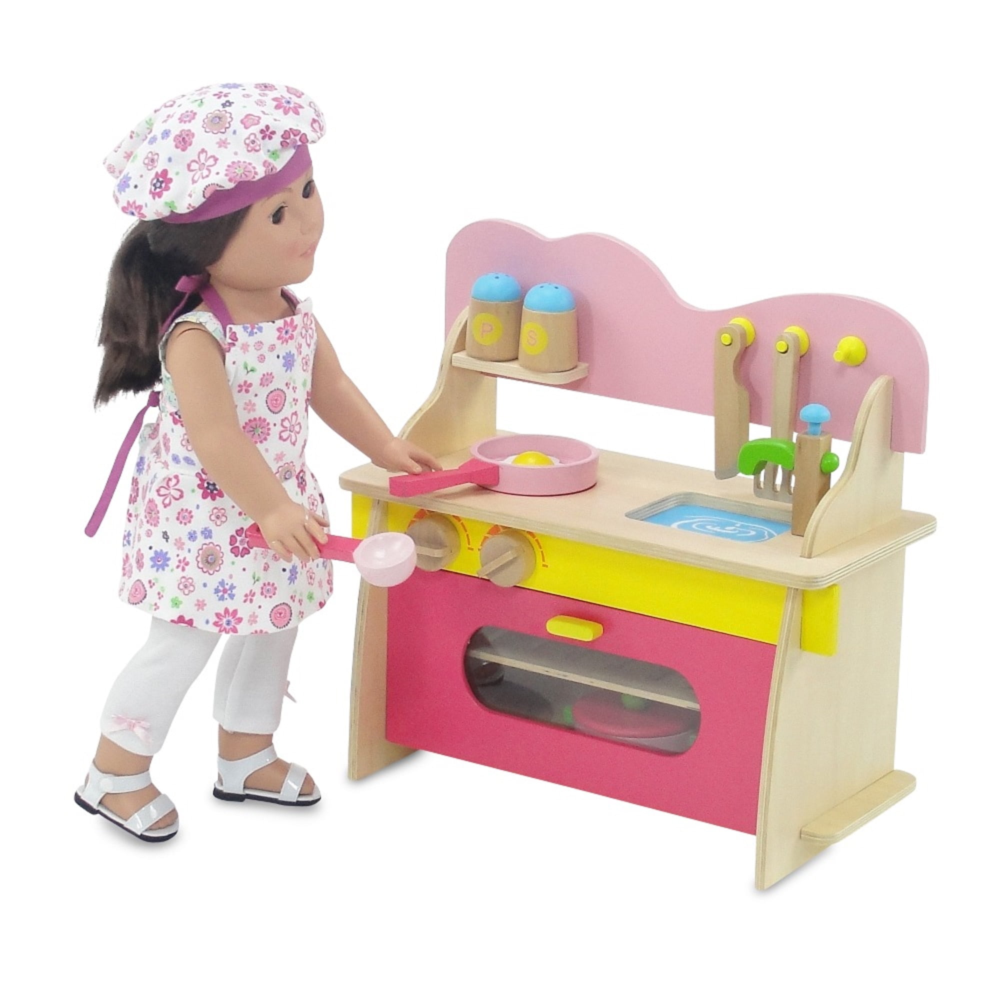 Le Toy Van - Colorful Wooden Honeybake Oven & Hob Pink Set | Wood Pretend  Play Kitchen Toy Set | Girls and Boys Role Play Toy Kitchen Accessories