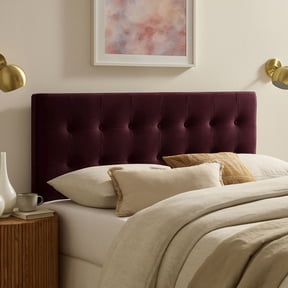 Emily Stain-Resistant Performance Velvet Queen Size Headboard in Mulberry