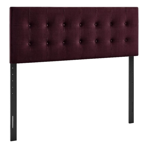Emily Stain-Resistant Performance Velvet Queen Size Headboard in Mulberry