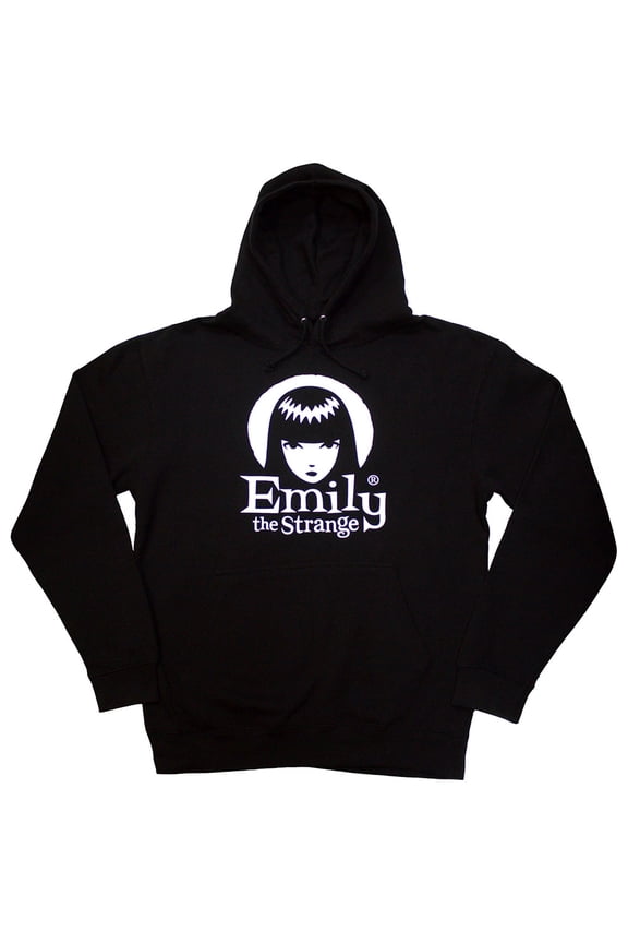 Emily The Strange Unisex Pullover Hoodie Sweatshirt Halo Logo (Black)
