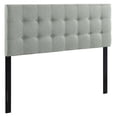 thumbnail image 1 of Emily Tufted Button Linen Fabric Upholstered Full Headboard in Gray, 1 of 8