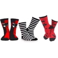 thumbnail image 1 of Emily the Strange Girl's Cute Fun Colorful Cat Crew Socks - 3 Pair (Kids Size), 1 of 8