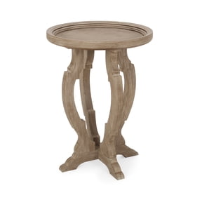Emilya French Country Accent Table with Round Top, Natural