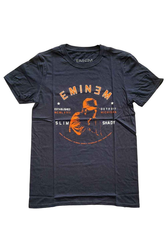 Eminem Men's Detroit Portrait T-shirt Large Blue