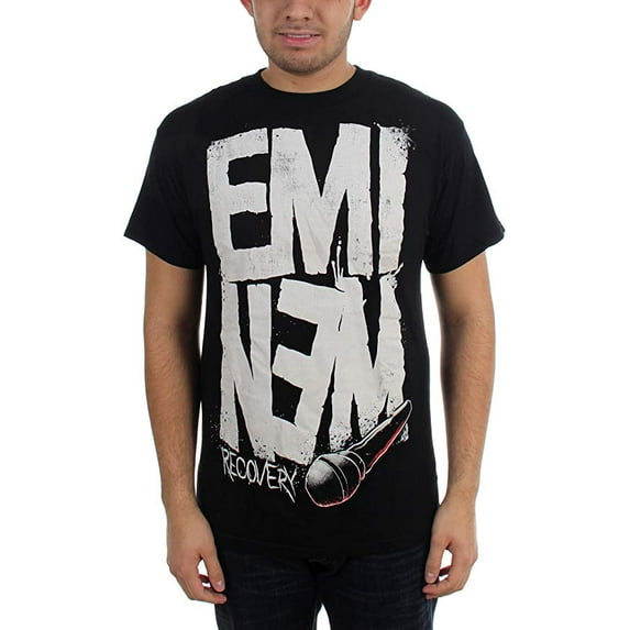 Eminem Men's Recovery Microphone T-shirt Large Black