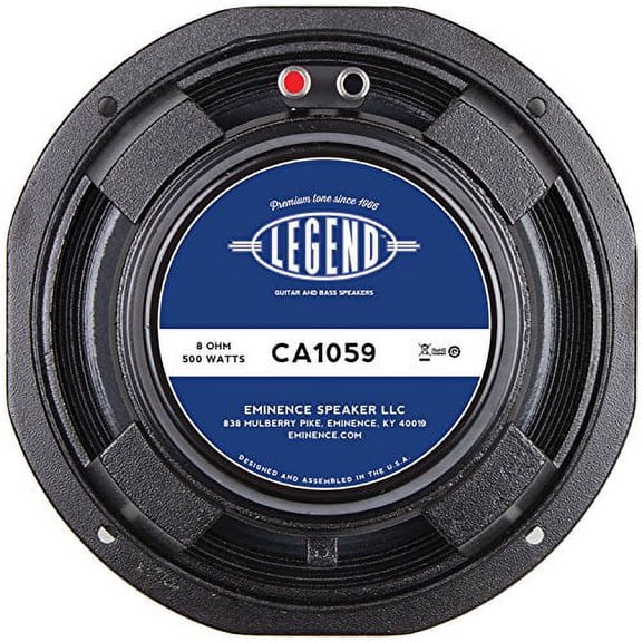 Eminence Legend CA1059 10" Bass Guitar Speaker, 500 Watts at 8 Ohms, Black