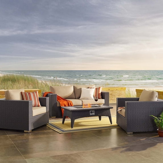 Convene 4 Piece Set Outdoor Patio with Fire Pit-EEI-3725