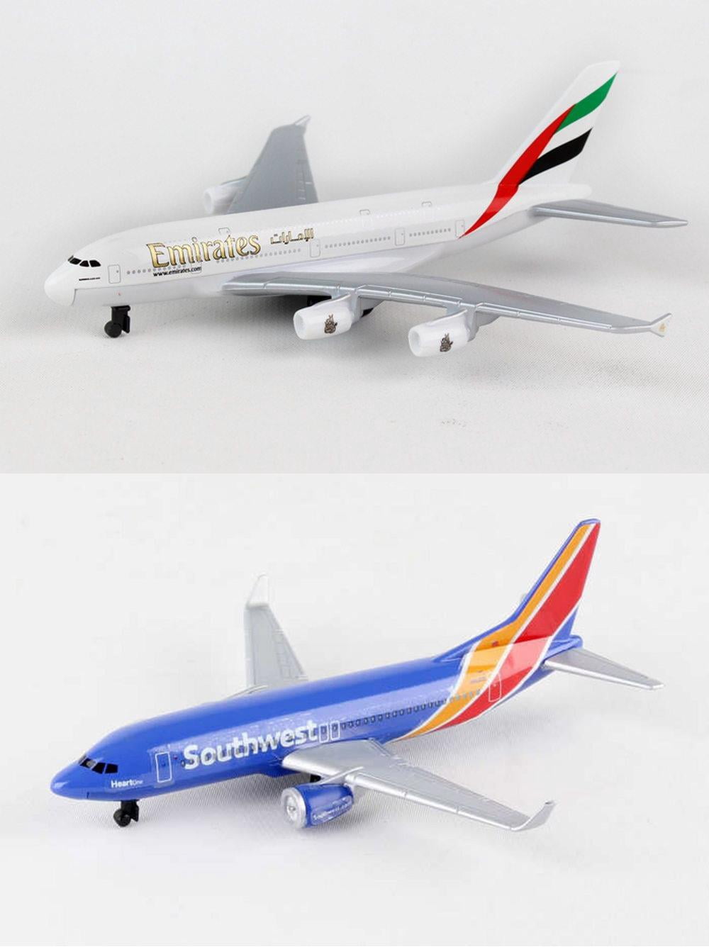 Emirates, Southwest Airlines Diecast Airplane Package Two