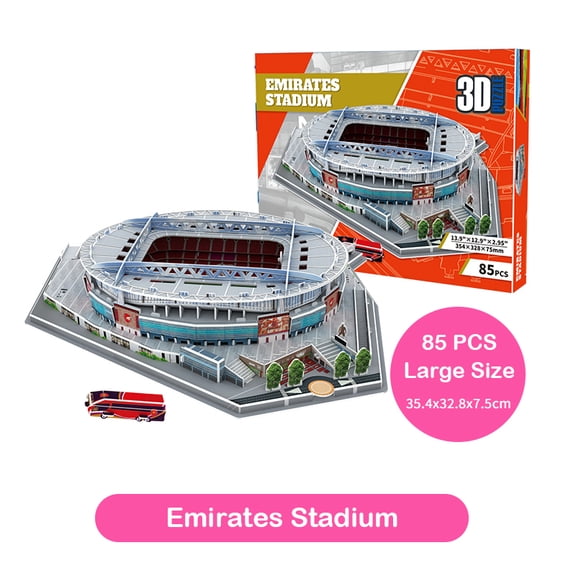 Emirates Stadium 3D Paper Puzzle Model Kit, 85 Pieces Large Soccer Stadium Building Puzzle, DIY Football Arena Craft Gift for Teens, Adults, Sports Fans and Collectors