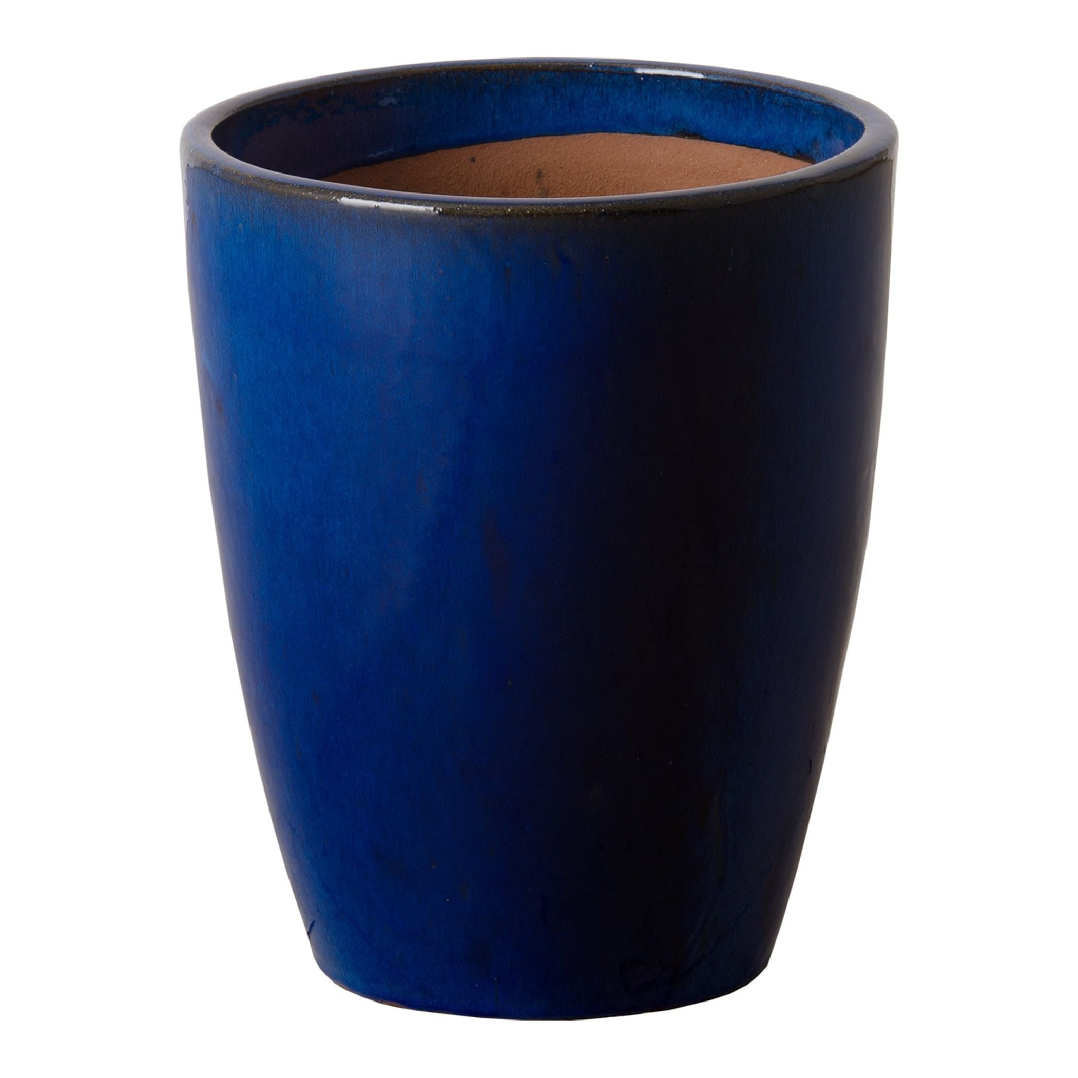 Medium Blue Ceramic Bullet Planter for Indoor/Outdoor Use