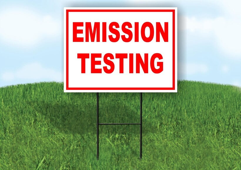 Emission Testing Red White Yard Sign Road Sign (Excluding Stand) SIZE ...