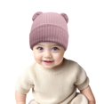 thumbnail image 1 of Emitonse Baby Beanie Toddler Winter Hat Baby Fall Winter Hats High Boys Girls Baby Knitted Hats Size 3-36 Months,Pink, 1 of 8