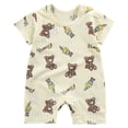 thumbnail image 1 of Emitonse Baby Bodysuit Toddler Rompers Baby Romper Cartoon Baby Bodysuit Cute Short Sleeved Baby Romper Size 3-6 Months,Light Yellow, 1 of 6