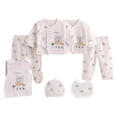 thumbnail image 1 of Emitonse Baby Boy Clothes 0-3 Months 7pcs Baby Set For Comfortable Soft Cute Cartoon Baby Set Girls Fashion Size 0-3 Months,White, 1 of 5