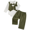 thumbnail image 1 of Emitonse Baby Boy Clothes Wedding Outfit Boys Formal Vest Suit Babys First Birthday Gentlemans Bow Tie Overalls Suit Piano Performance Outfit AG,Size 6-9 Months, 1 of 5