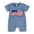 thumbnail image 1 of Emitonse Baby Boy Romper,Newborn Baby Boy 4th Of July Outfit Flag Rompers Jumpsuit Playsuit Baby Boy Summer Outfit Blue,Size 6-12 Months, 1 of 9