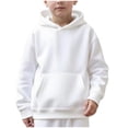 thumbnail image 1 of Emitonse Baby Fall Outfits for Girl Boy Long Sleeve Hoodie Boys Sweatshirt Solid Comfortable Skin Friendly Fashion Hooded Childrens Sweatshirt Childrens Clothing White,Size 10-11 Years, 1 of 9