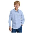 thumbnail image 1 of Emitonse Baby Toddler Boys Long Sleeve Button Up Shirt Kids Long Sleeve Boys Shirt Shirt Little Boys Fall Shirt Blue,Size 6-7 Years, 1 of 4