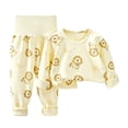 thumbnail image 1 of Emitonse Baby Toddler Girls 2 Piece Outfits Organic Soft 2 Piece Baby Pajama Set Girls Long Sleeve Light Yellow,Size 6-12 Months, 1 of 6