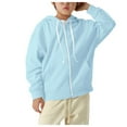 thumbnail image 1 of Emitonse Baby Zip Up Hoodie Toddler Fleece Jacket Sweatshirt Color Solid Zip Long Hoodie Top Boys Girls Kids Boys Coat Size 6-7 Years,Sky Blue, 1 of 5