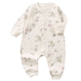 thumbnail image 1 of Emitonse Bodysuit Baby Girl Baby Girls Romper Jumpsuit Baby Long Sleeved Newborn Toddler Clothes Boys Girls Baby Romper Pajamas Crawling Clothes Size 9-12 Months,Beige, 1 of 7