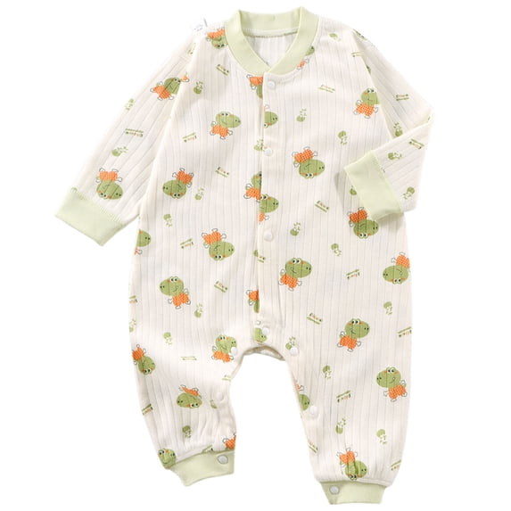 Emitonse Bodysuits for Baby Rompers for Toddlers Baby Long Sleeved Newborn Toddler Clothes Boys Girls Baby Romper Pajamas Crawling Clothes Size 6-9 Months,Light Green