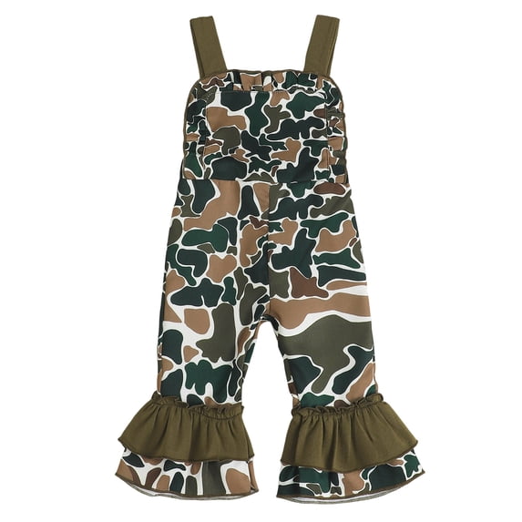 Emitonse Bodysuits for Baby Summer Jumpsuits,Girls Casual Jumpsuit Kids Fashion Cap Sleeve Belted Wide Leg Romper One Piece Outfits with Pockets Green,Size 2-3 Years