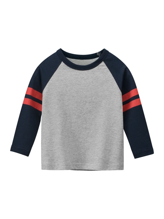 Boys Outdoor Shirts Kid's Long-Sleeve Pocket T-Shirt Boys Size for 6-8 Years,Grey